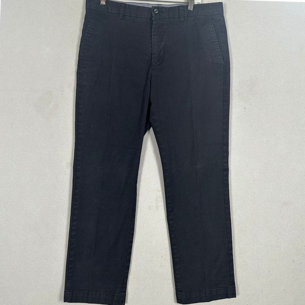 Banana Republic Pants Mens 34X30 Aiden Chino Black Flat Front Straight Stretch